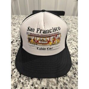 San Francisco Cable Car Snapback Hat Vintage Tourist Souvenir Streetcar Mesh